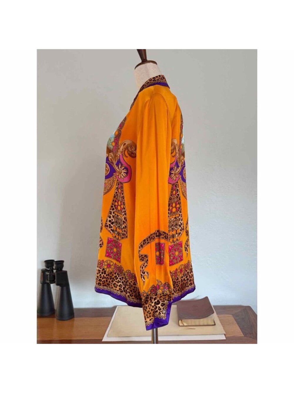 Vintage Escada Silk Taj Mahal Print Blouse Shirt Maximalist Rare Size 36 NWT - Picture 3 of 10
